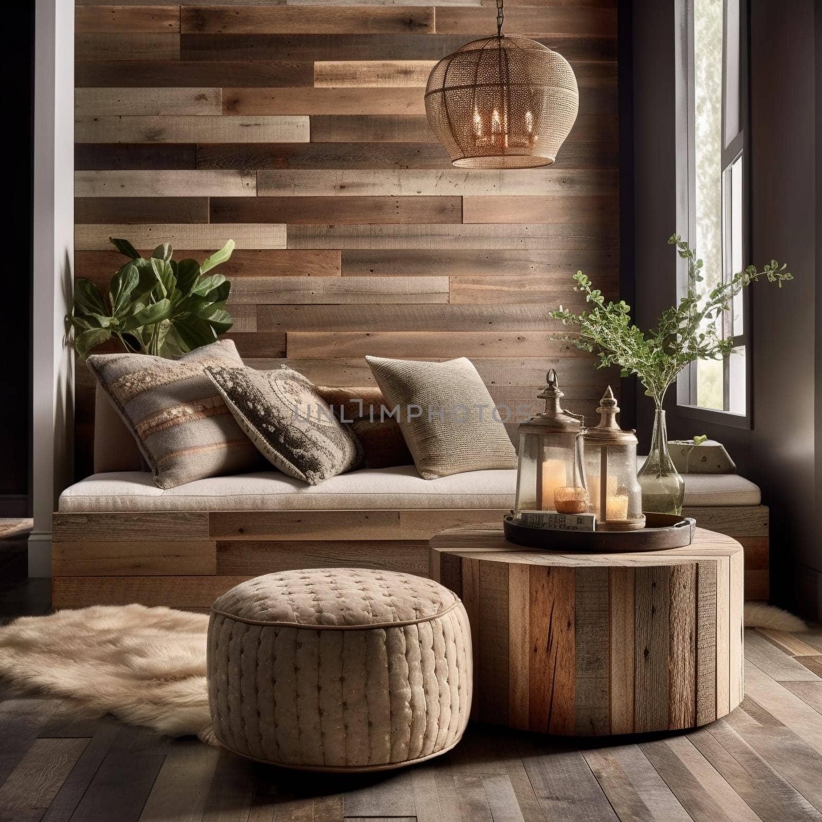 This reclaimed wood showcase image highlights the beauty and character of reclaimed wood by showcasing its unique grain patterns and textures. The proper lighting and composition techniques emphasize the natural beauty of the wood, showcasing the sustainability and beauty of repurposed materials.