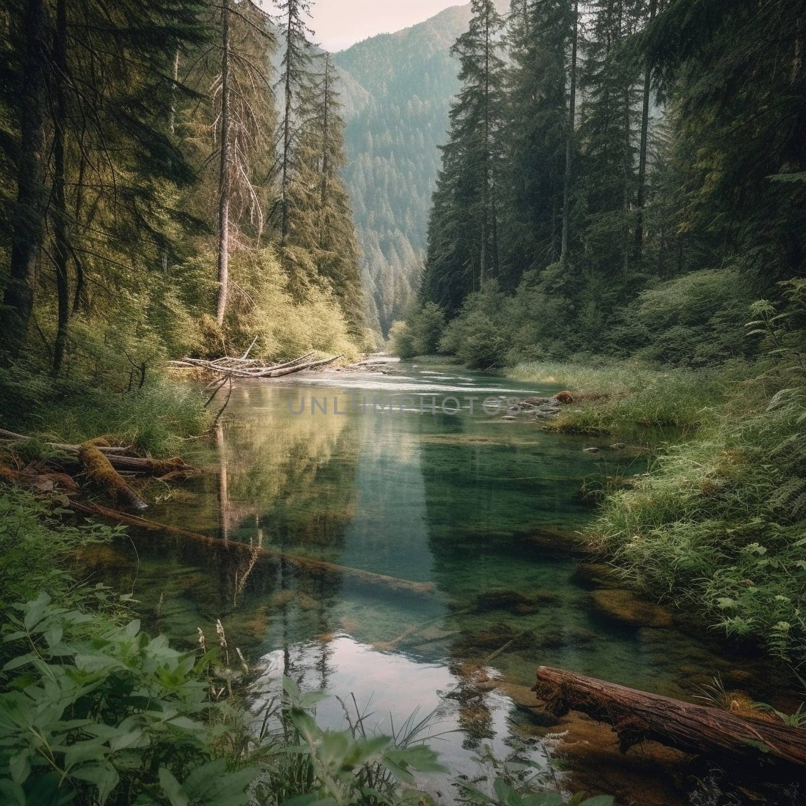 This image depicts a pristine lake or river surrounded by untouched wilderness. It emphasizes the need to protect our natural water sources and preserve their beauty for future generations. Natural water sources are vital for human and ecological health, and they provide critical habitats for diverse plant and animal life. However, human activities such as pollution, climate change, and overuse have put these valuable resources at risk. This image represents the awe-inspiring beauty of natural water sources and the importance of protecting them for the benefit of current and future generations.