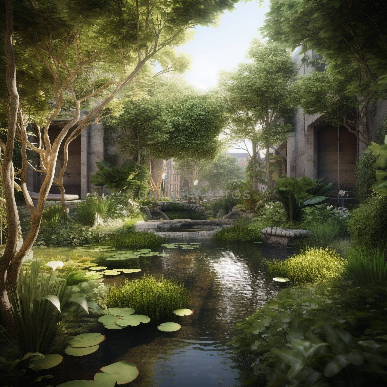 This image captures the importance of finding moments of peace and quiet in urban living, showing a tranquil garden oasis hidden away in the midst of a busy city. The garden is filled with lush plants and a calming water feature, providing a sense of serenity and calm in the midst of the hustle and bustle of the city. The image conveys the sense of renewal and refreshment that comes from connecting with nature, even in small and unexpected ways.