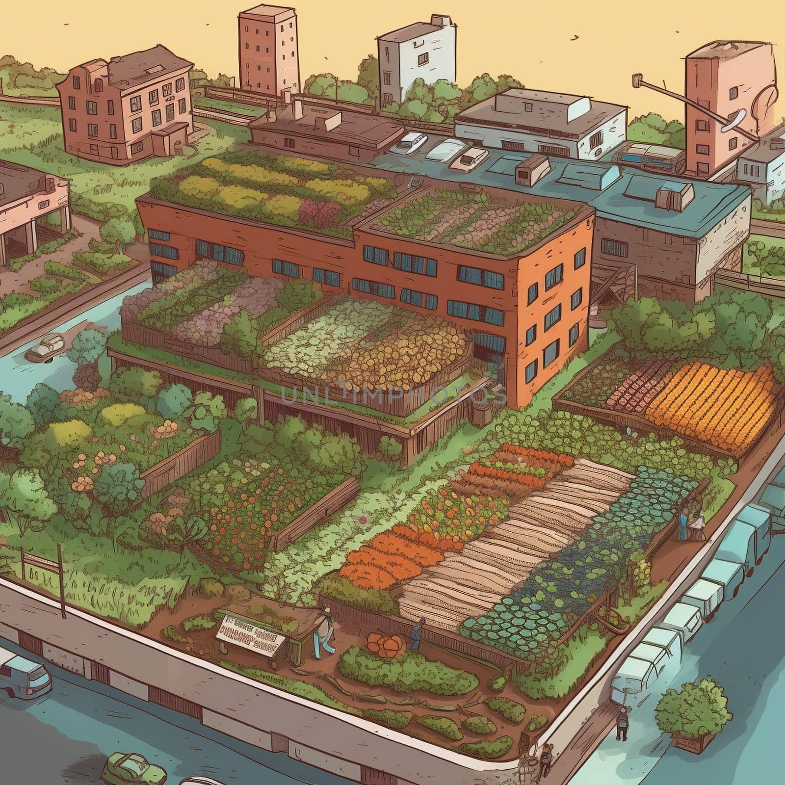 Experience the potential for urban farming to diversify our food systems with this image of an urban farm that has a dedicated area for growing edible and medicinal mushrooms. This approach to farming showcases the importance of sustainable agriculture and inspires a sense of environmental stewardship. The image captures the beauty and potential for innovation in urban farming.