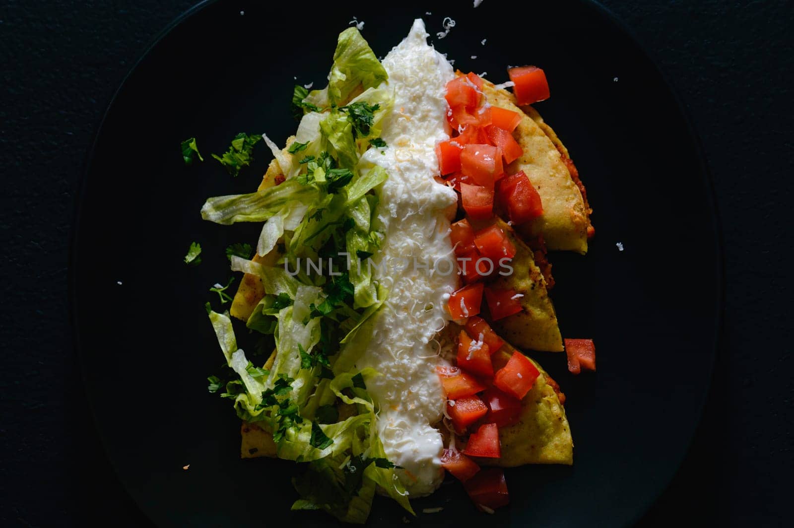 Mashed Potato and Chorizo Tacos Dorados with Toppings by RobertPB