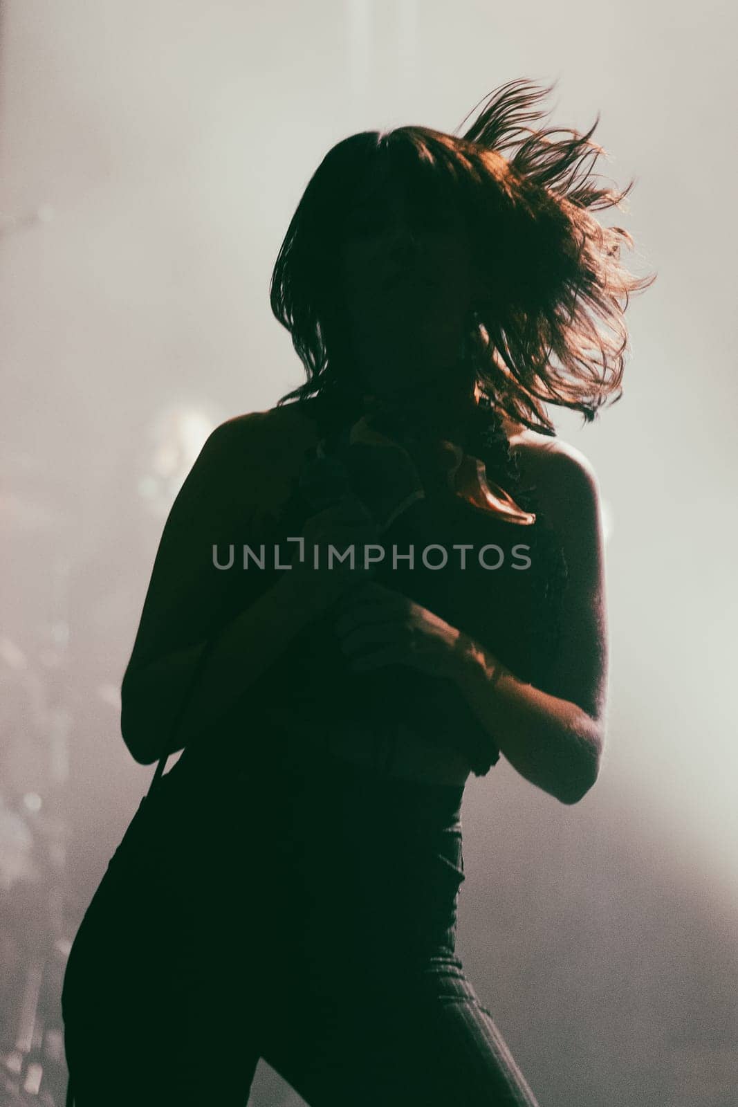 MELBOURNE, AUSTRALIA - MAY 5: Clews on stage with Australian music group Holy Holy as they perform their 'Messed Up' national tour at The Northcote Theatre on May 5 2023 in Melbourne, Australia