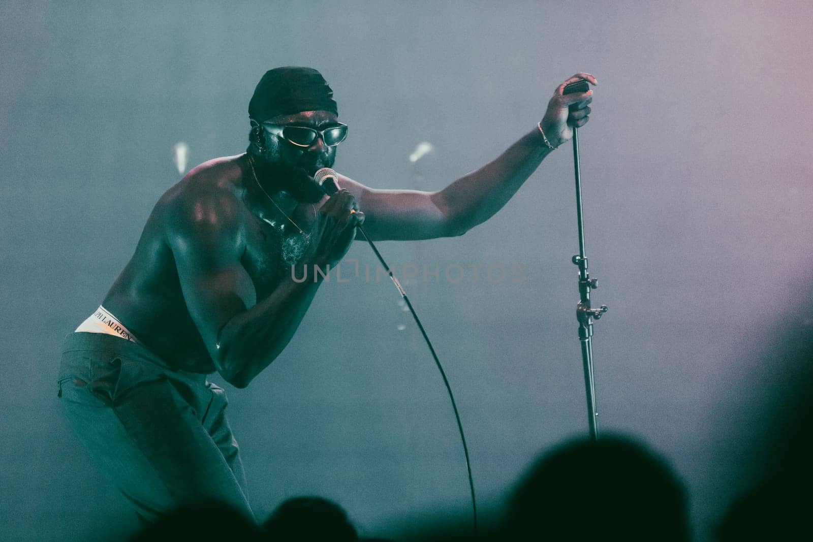 MELBOURNE, AUSTRALIA - MAY 5: Australian rap artist Kwame supports Holy Holy on their 'Messed Up' national tour at The Northcote Theatre on May 5 2023 in Melbourne, Australia