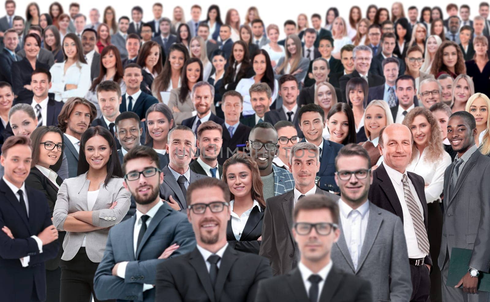 Collage of a group of people portrait smiling