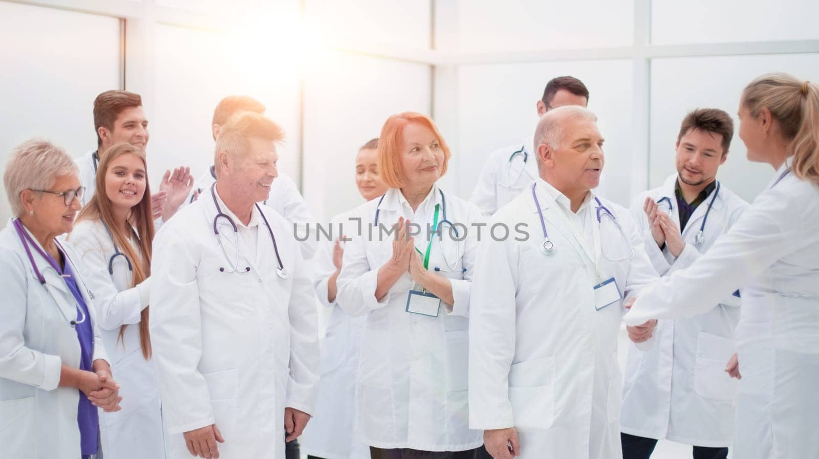 group of medical colleagues discussing their achievements. photo with a copy-space.