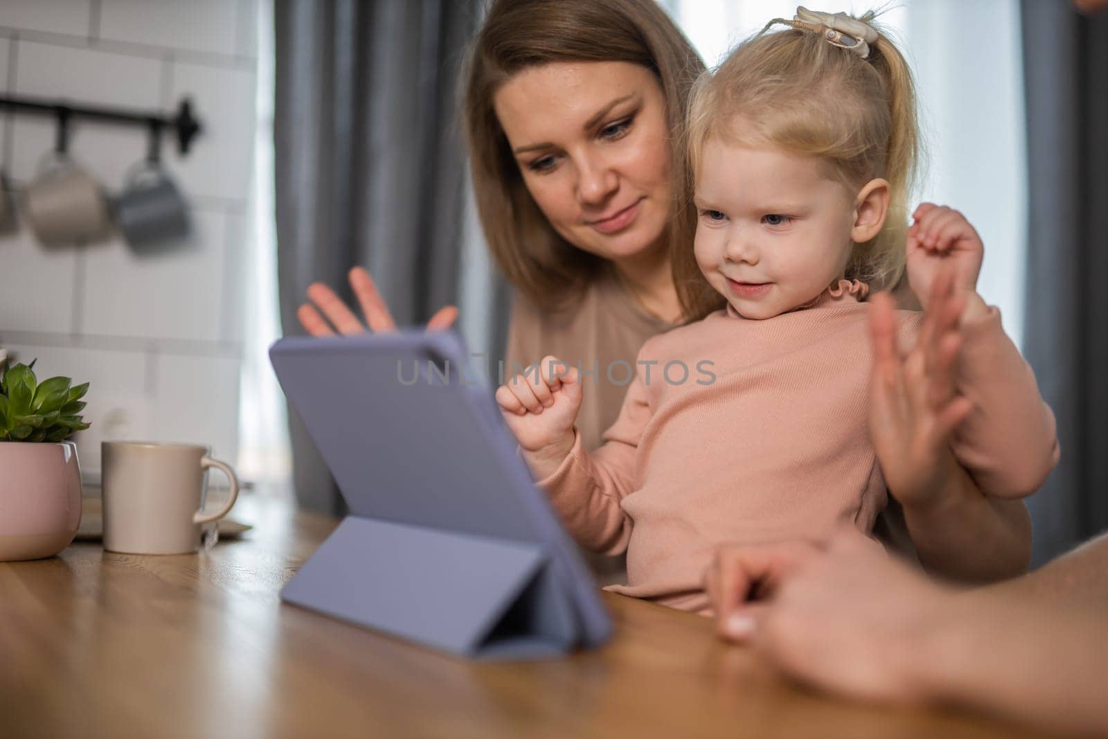 Deaf kid with hearing aid cochlear implant have fun with parents - Hear aid and medicine innovating technology and diversity concept by Satura86