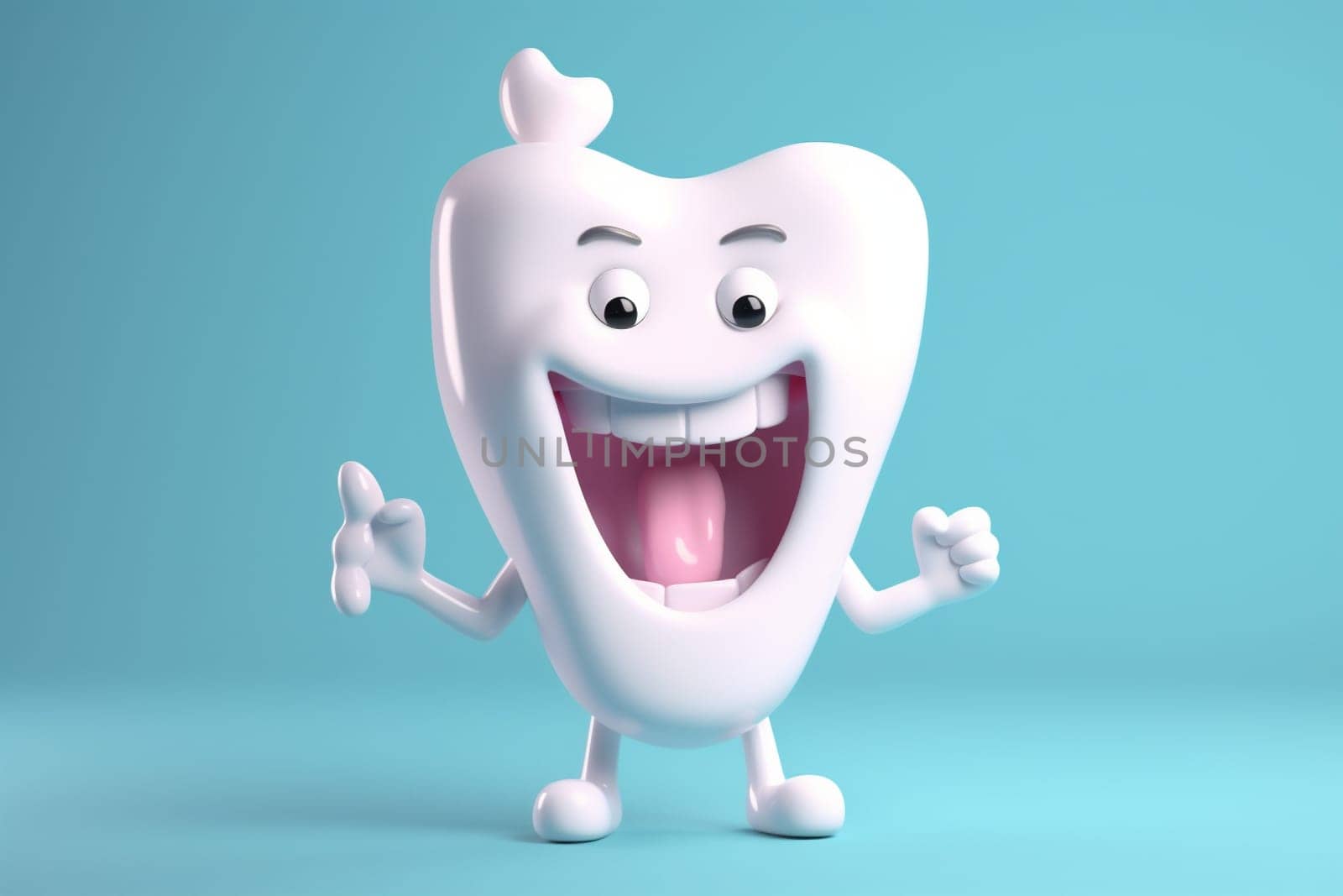 concept health doctor funny white smiling kid dental graphic tooth dentist hygiene dentistry blue care smile happy template cute child. Generative AI.