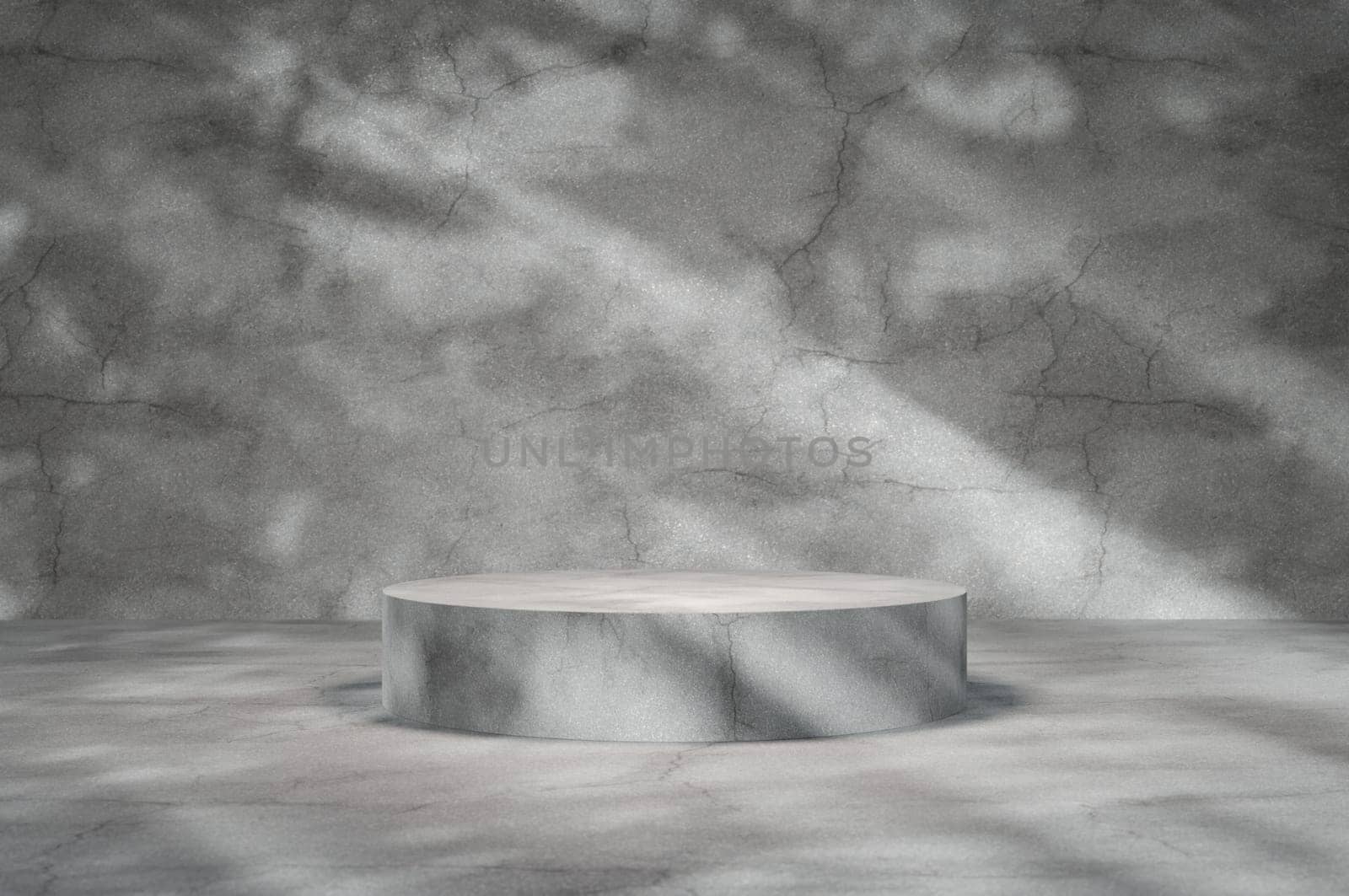 3D Illustration , Gray background for product presentation with shadow and light