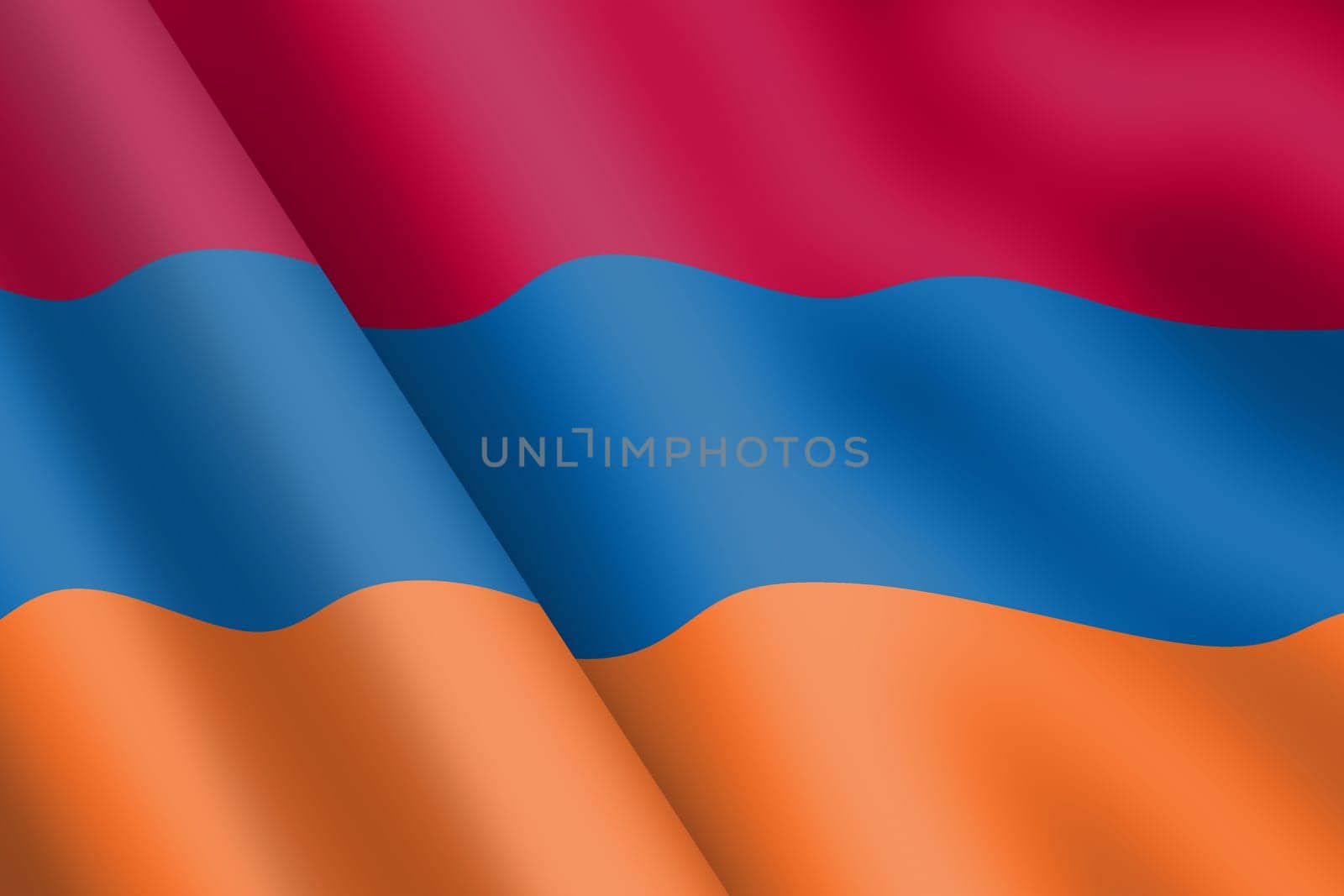 Armenia waving flag 3d illustration wind ripple by VivacityImages