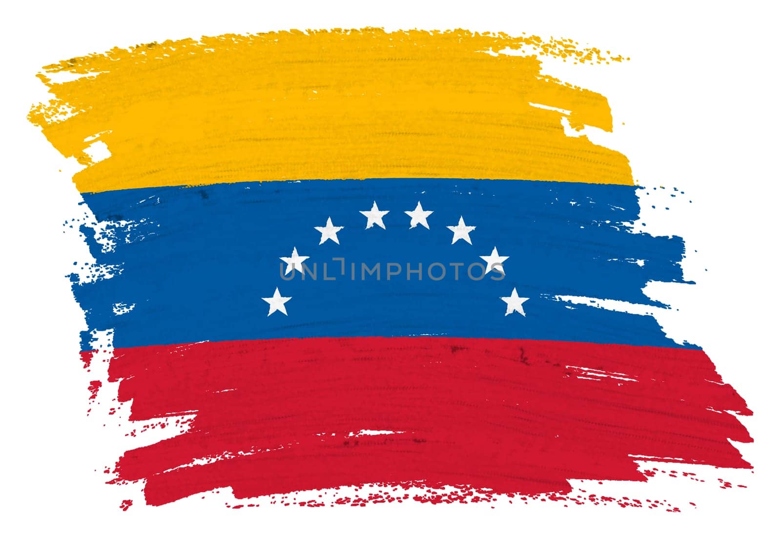 A Venezuela flag background paint splash brushstroke 3d illustration with clipping path