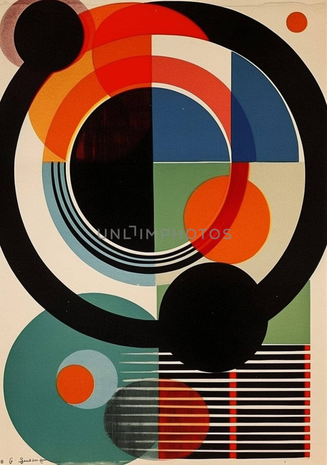 design illustration red circle retro art vintage abstract eye poster. Generative AI. by SHOTPRIME