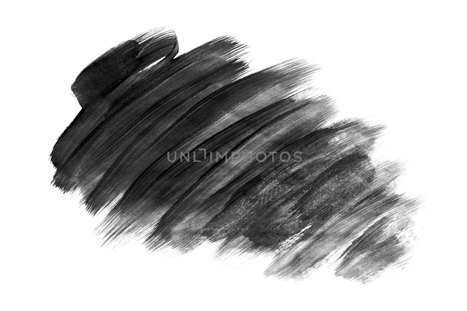 Black brush stroke isolated on a white background. Stock design element