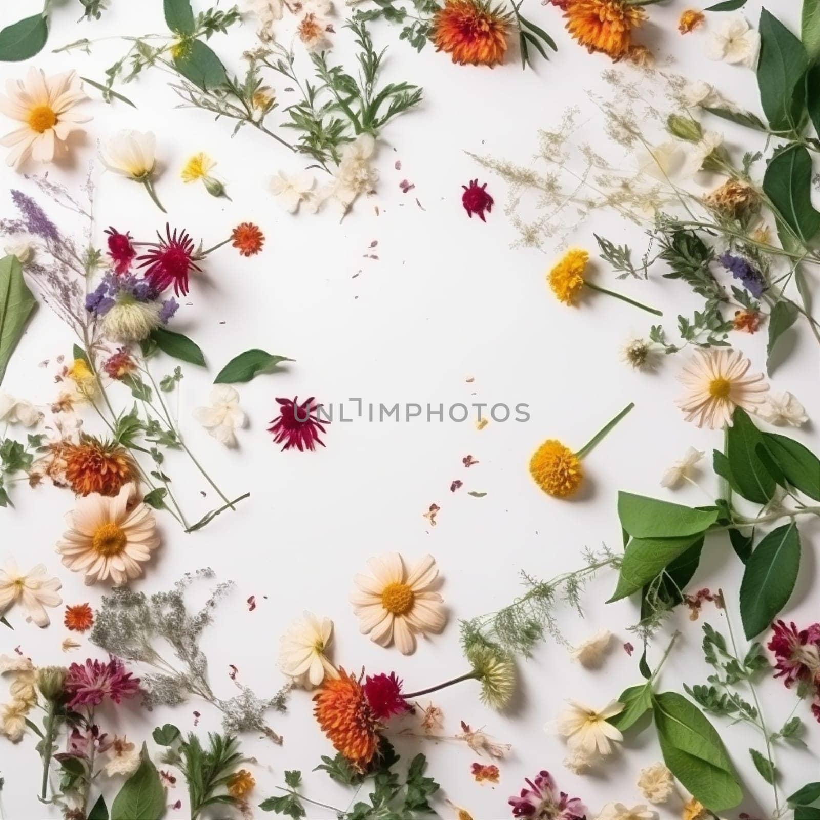 mockup background spring nature leaf isolated summer flower texture white floral. Generative AI. by SHOTPRIME
