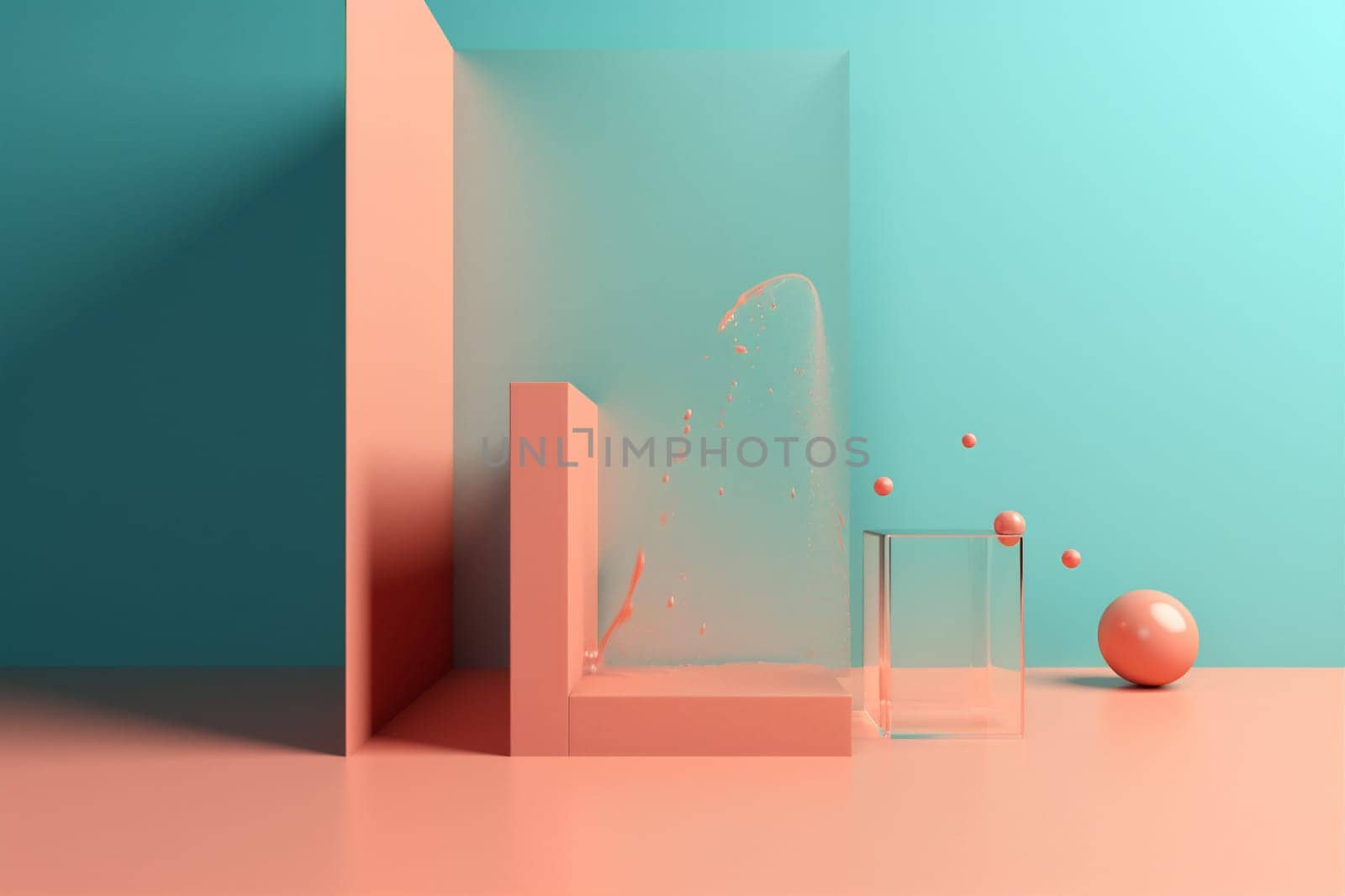 wall gray abstract mockup pedestal texture indoor stage podium room concept studio background light floor modern minimal empty presentation architecture template interior. Generative AI.