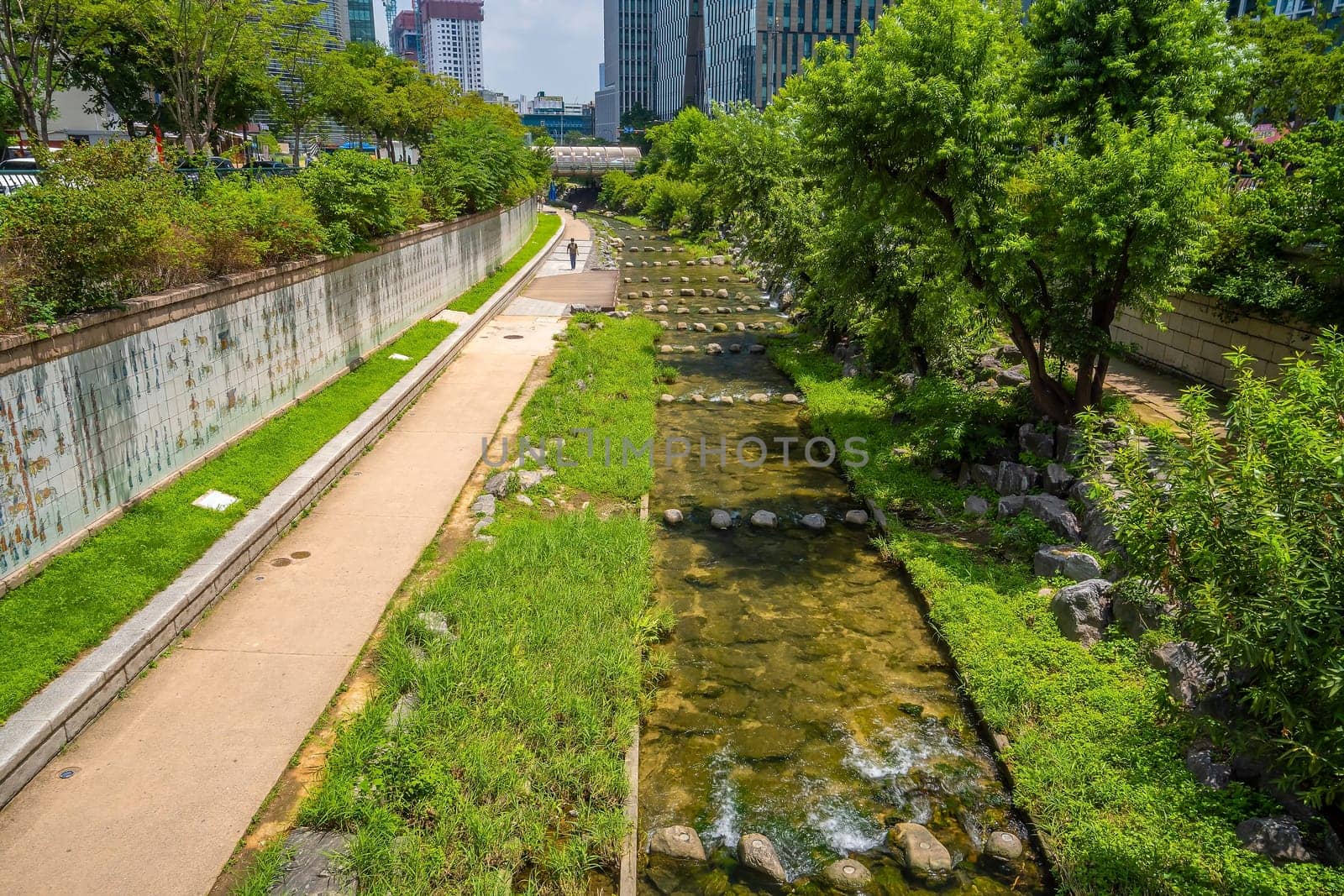 Cheonggyecheon, a modern public recreation space in downtown Seoul, South Korea by f11photo