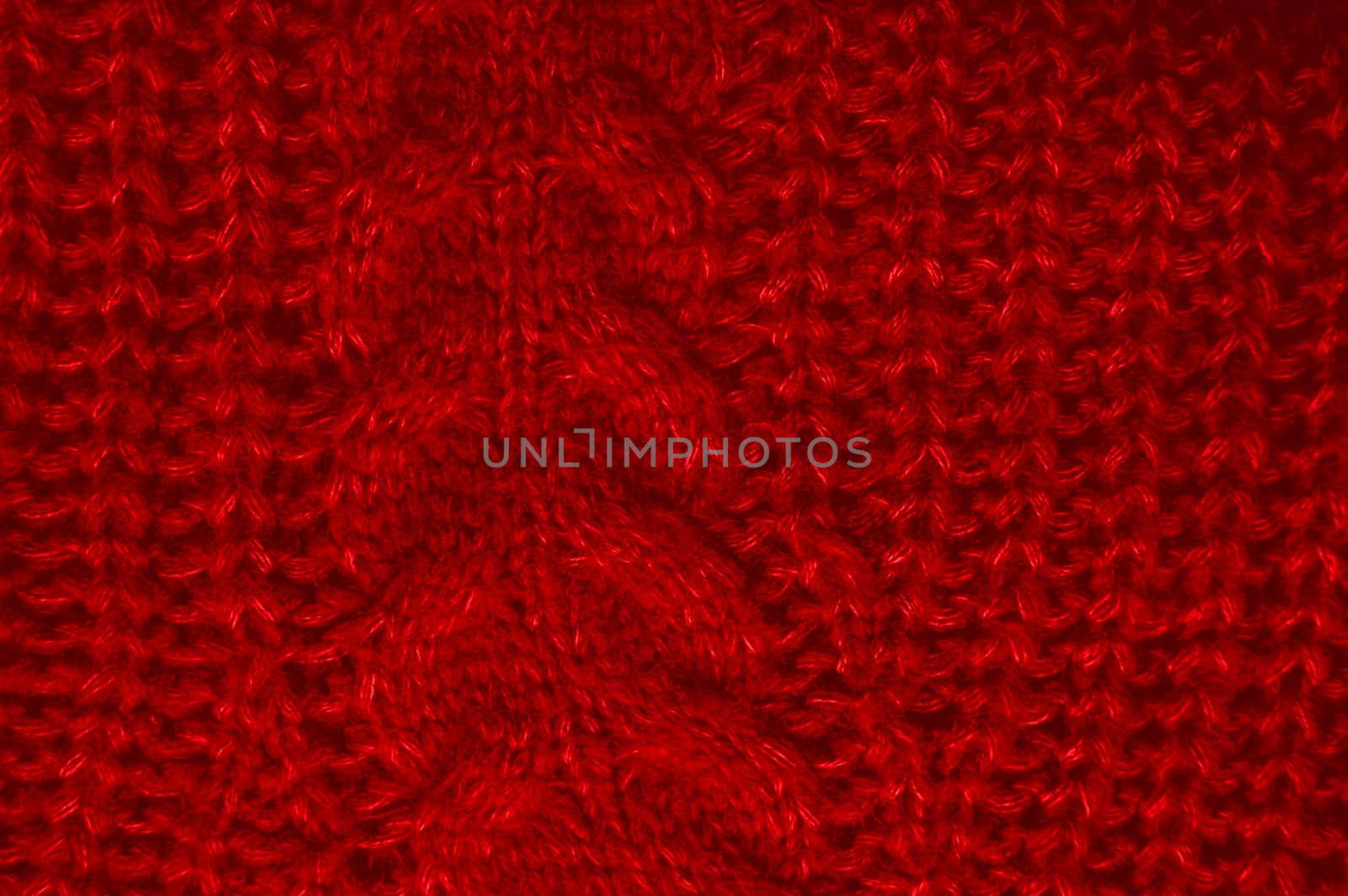 Detail Knitted Wool. Organic Woven Texture. Structure Handmade Xmas Background. Abstract Wool. Red Linen Thread. Nordic Christmas Blanket. Fiber Decor Embroidery. Soft Knitted Fabric.