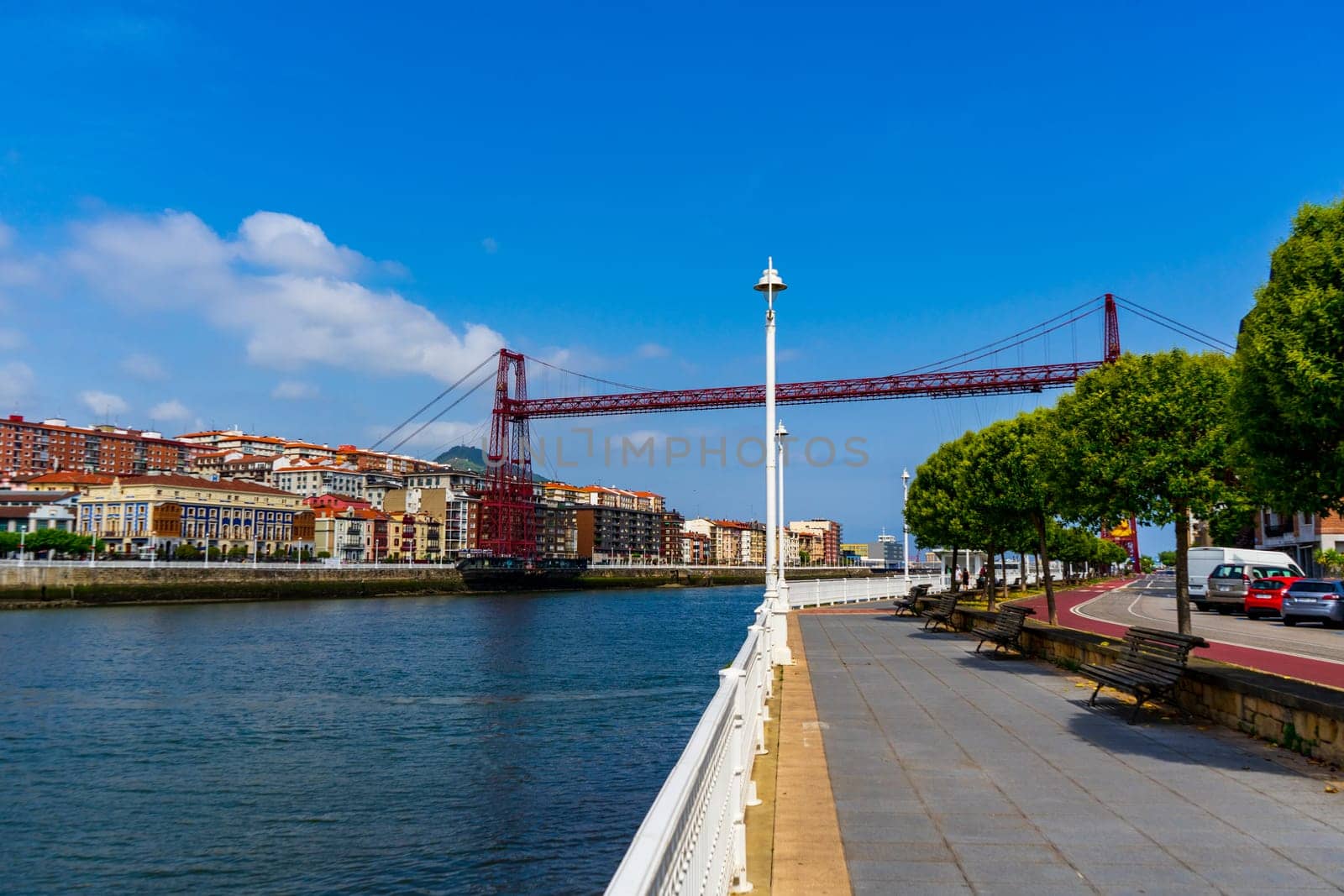 The Bizkaia suspension transporter bridge Puente de Vizcaya in Portugalete, Basque Country, Spain