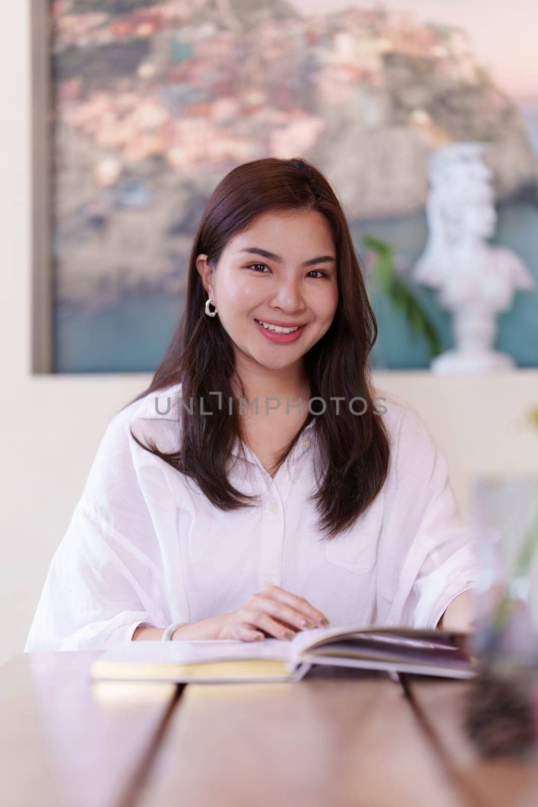 Attractive Asian woman resting comfortable living room and reading book, Relax, Sofa, Lifestyle.