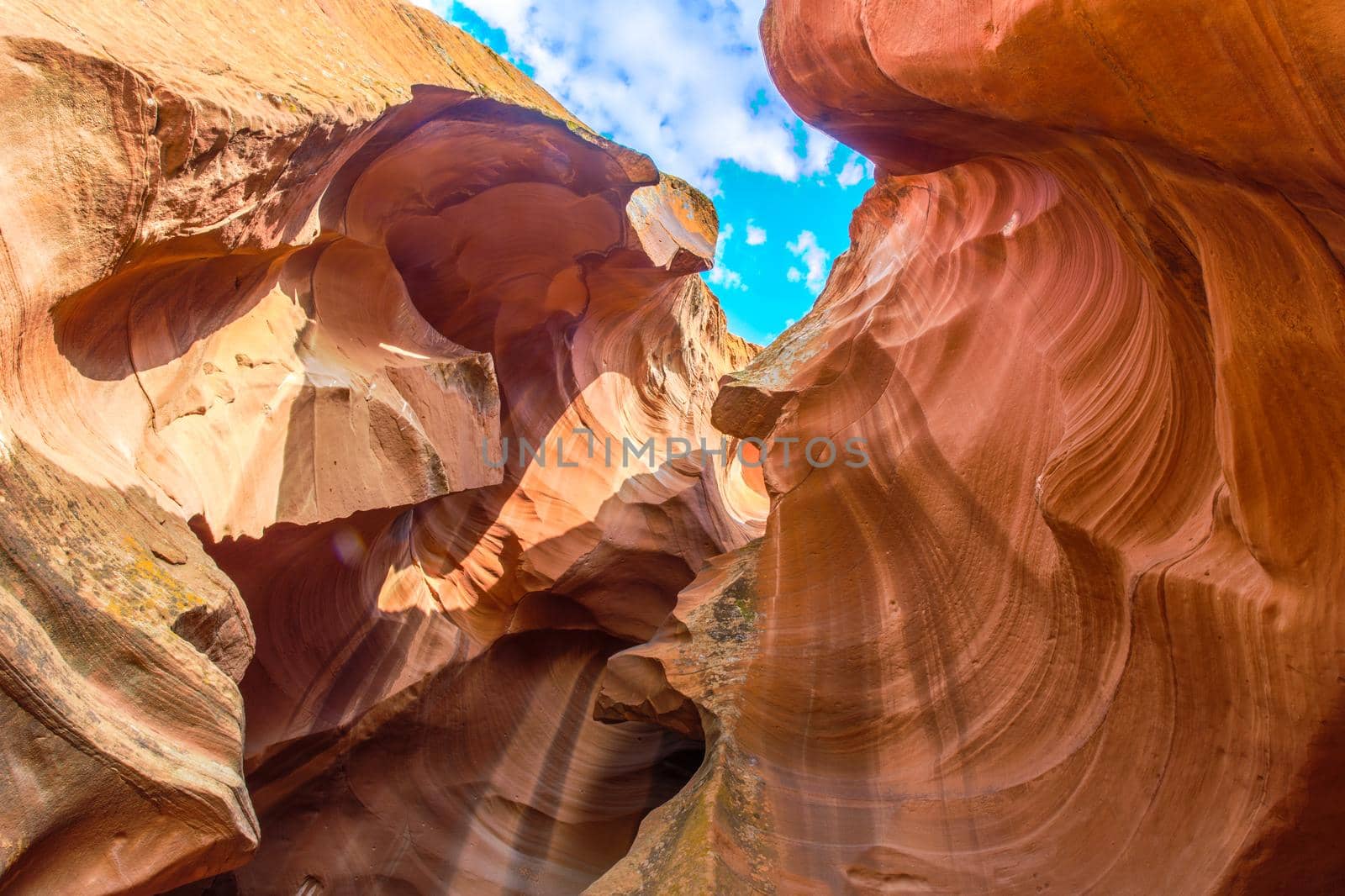 Sandstone wall of the Upper Antelope Canyon in Navajo Tribal Park, Arizona.