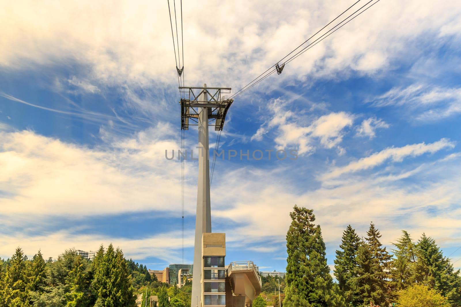 One of the Aerial Tram towers in Portland, Oregon