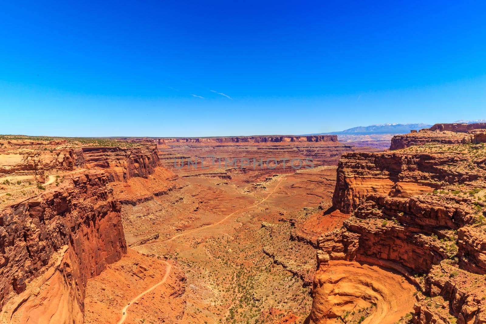 View of Shafer Canyon Overlook in Canyonlands National Park, Utah.