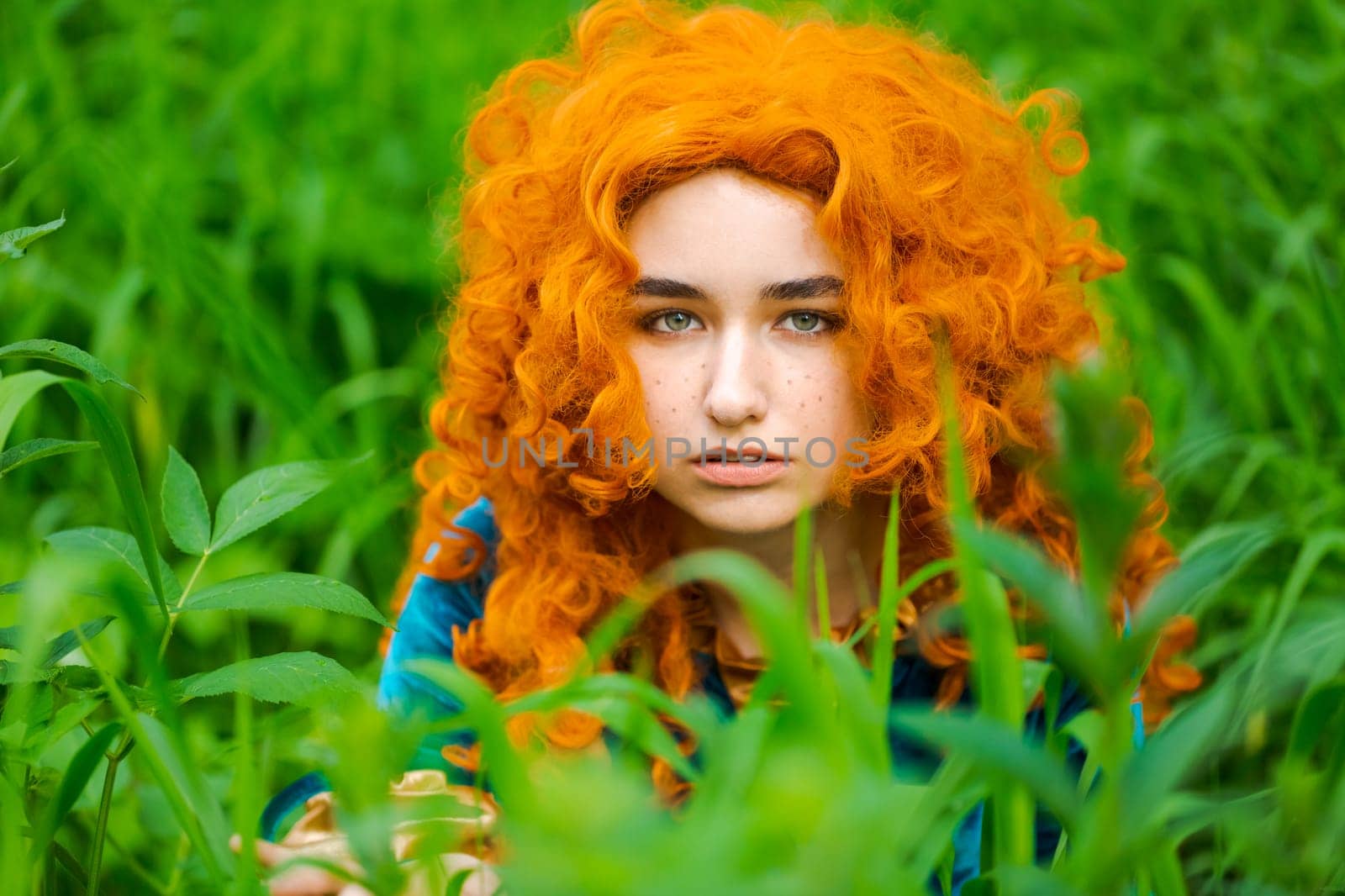 Cute girl in beautiful dress in an forest. Character cosplay festival portrait by EkaterinaPereslavtseva