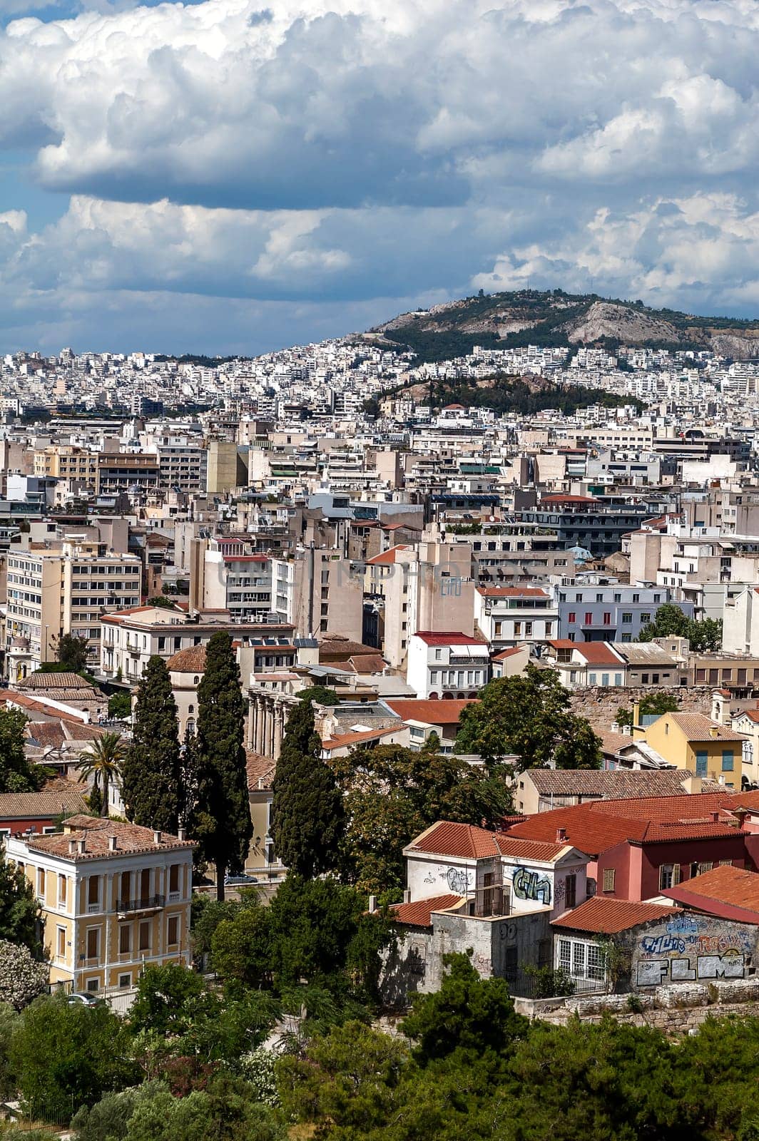 Panoramic view of the city of Athens, Greece