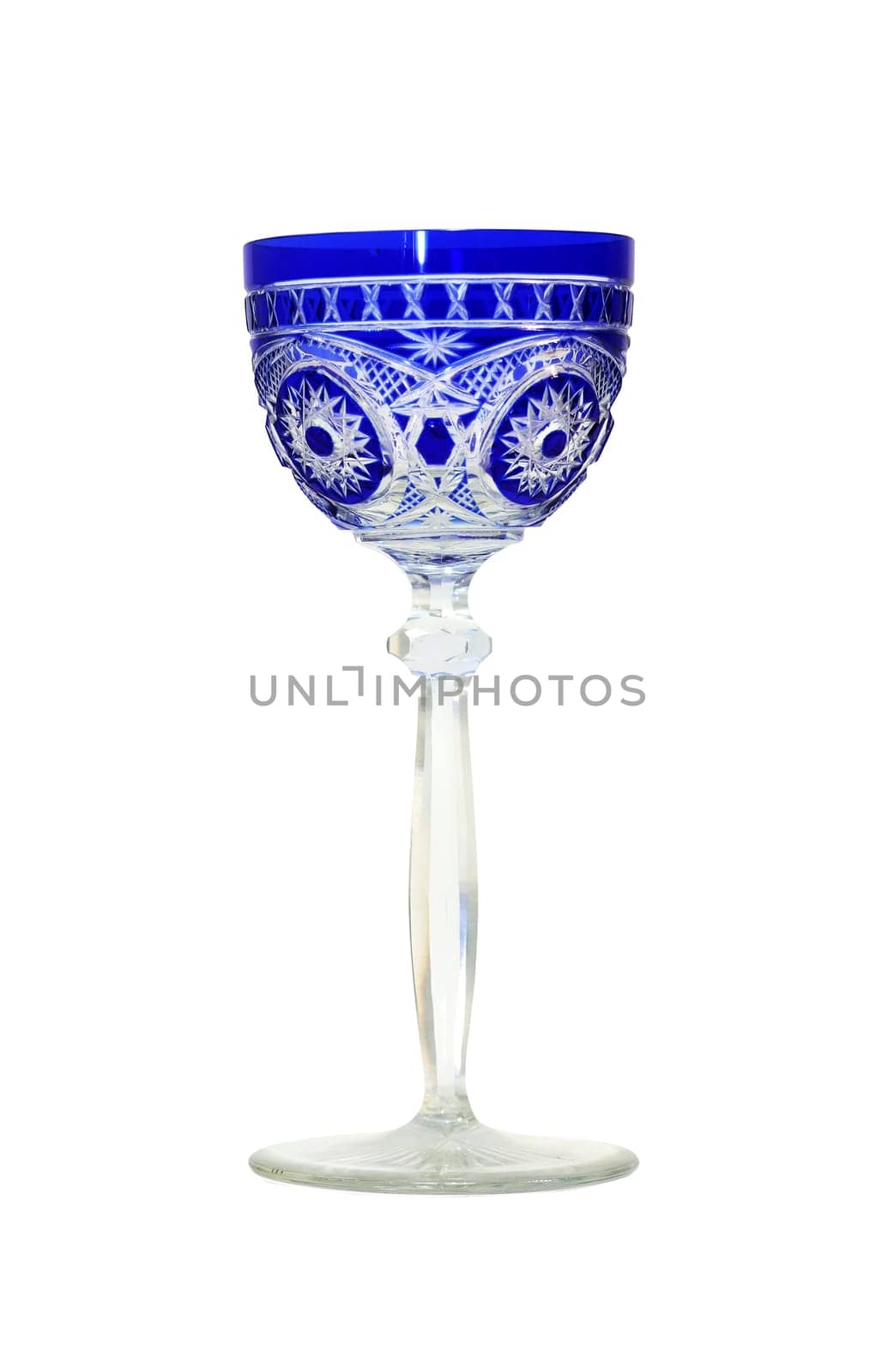 Nice vintage wine glass isolated on white background with clipping path