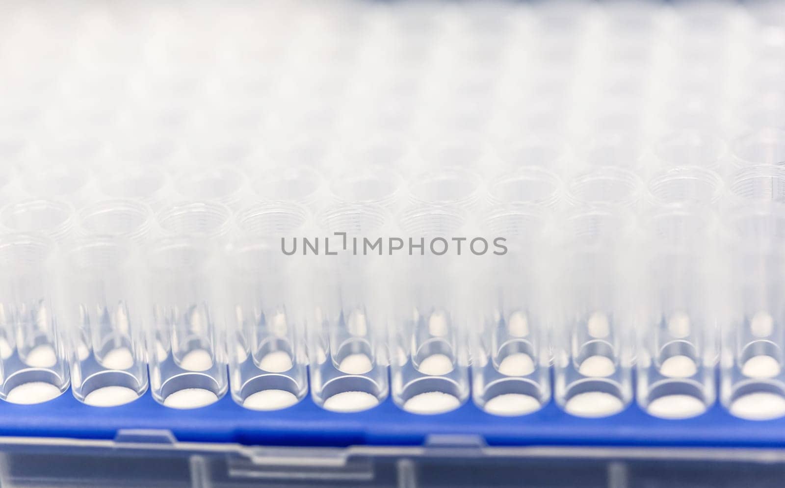 A set of glass tubes for samples. Laboratory chemical equipment. Analyzes DNA