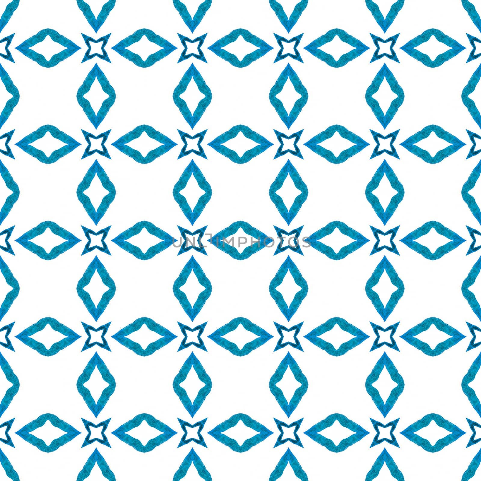 Hand drawn tropical seamless border. Blue stylish boho chic summer design. Textile ready pretty print, swimwear fabric, wallpaper, wrapping. Tropical seamless pattern.