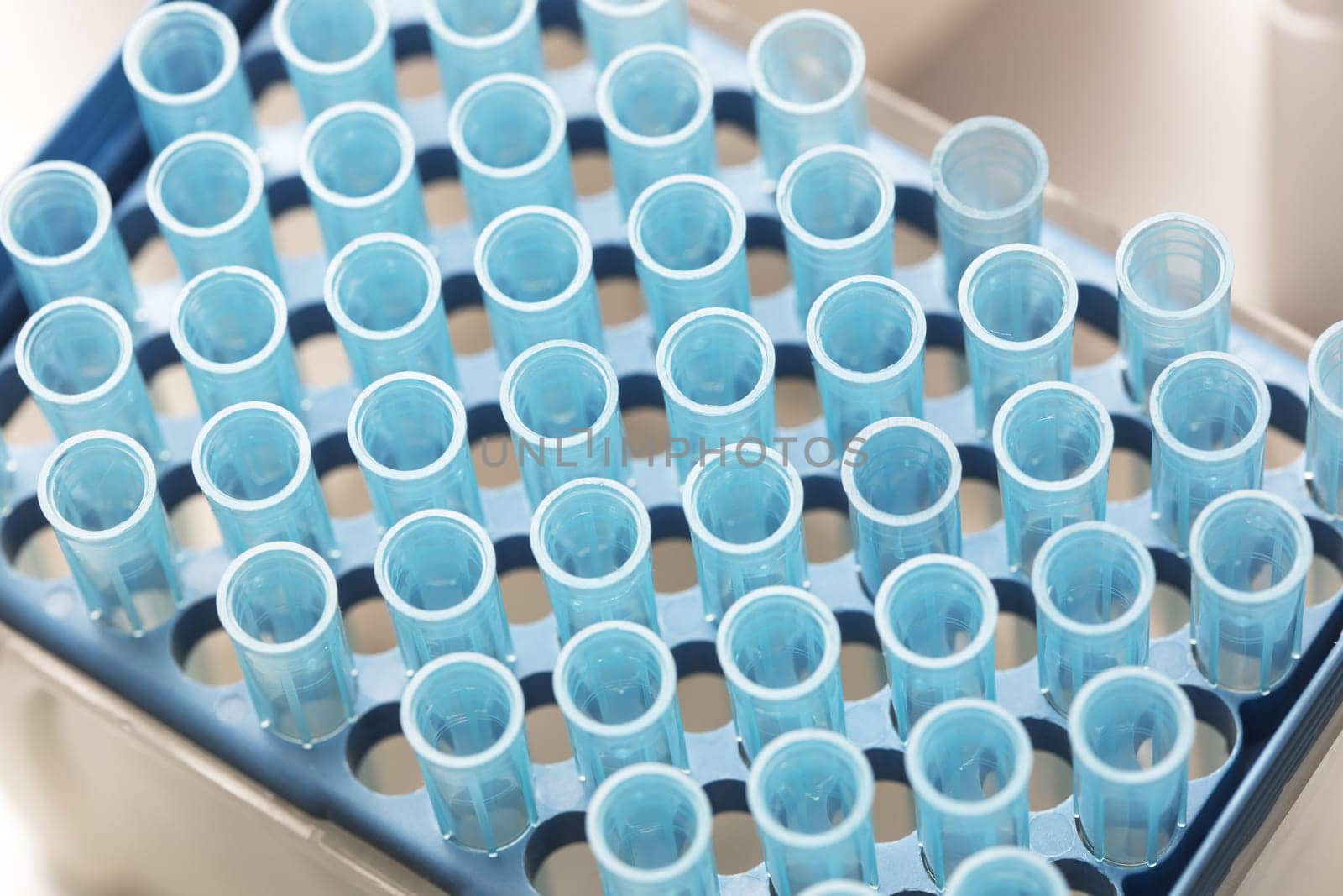 Medical test tubes in boxes. Laboratory, research analysis