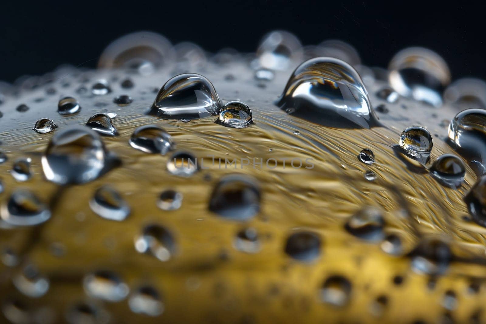 Fresh half an avocado falls in water, bubbles around, in blue water. Trendy healthy diet. Water drops on green leaf in rays of sun, close-up macro. Raindrops on textured leaf in nature. ripe avocado. water droplets on the peel of a green avocado by Costin