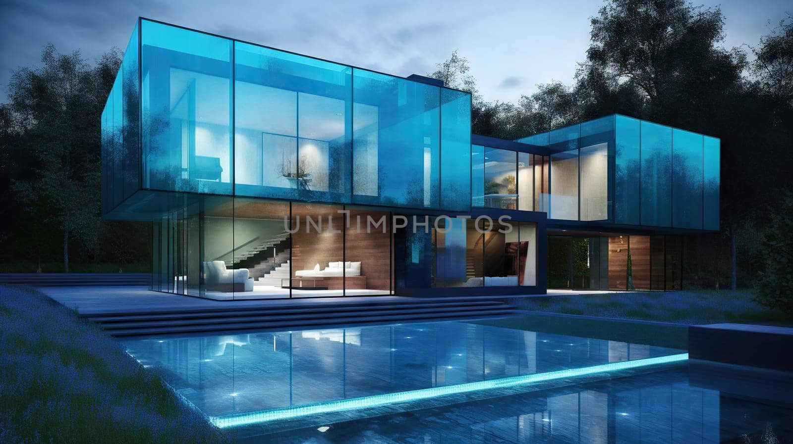 Modern Villa - Generative AI, AI generated