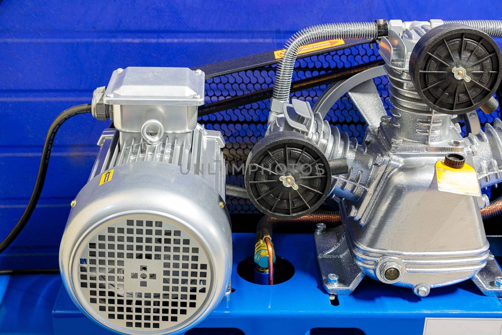 New air compressor in production. High quality photo