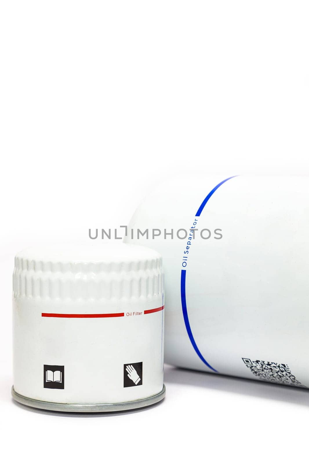 Oil filters for the compressor on a white background. High quality photo