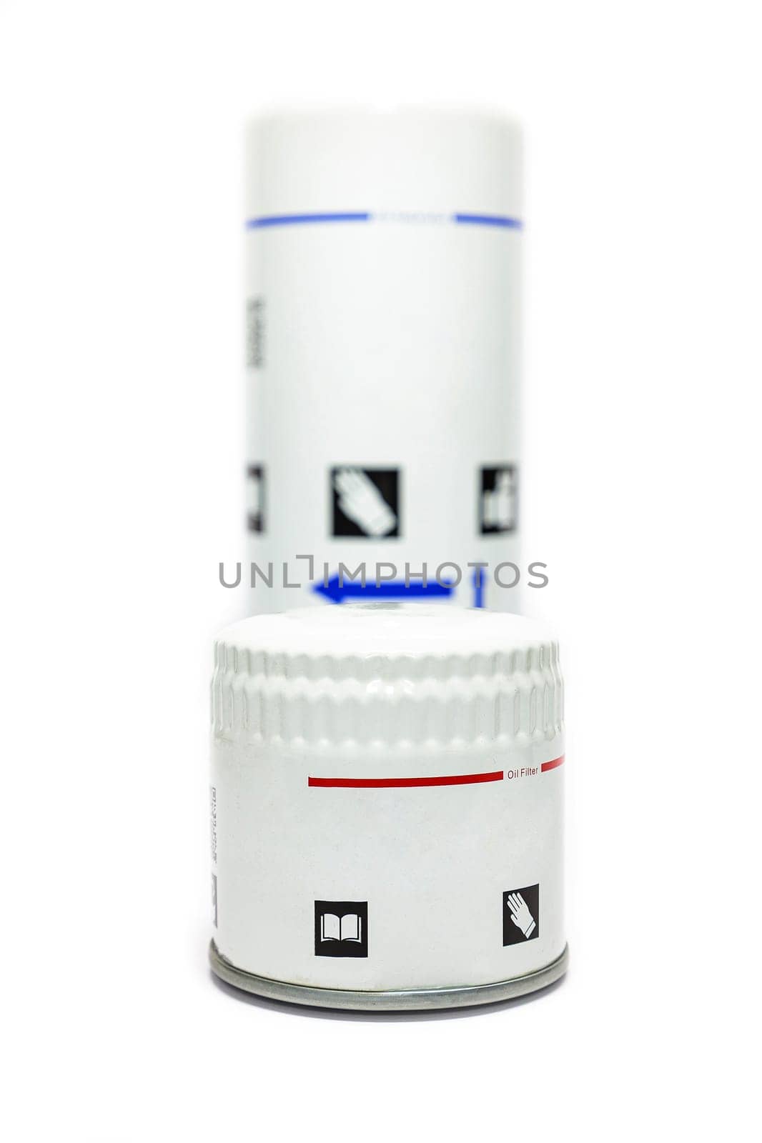 Oil filters for the compressor on a white background. High quality photo