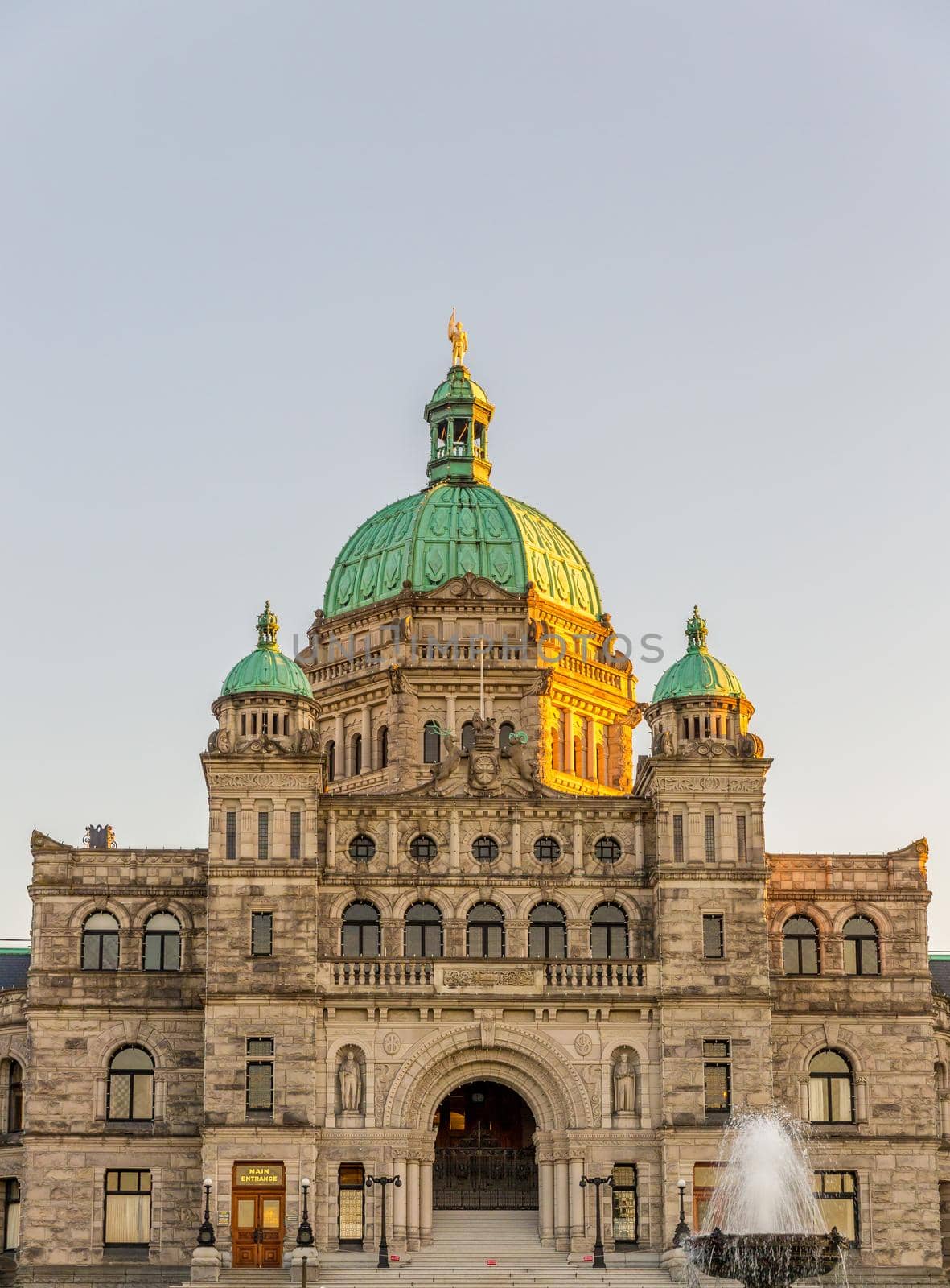 Parliament buildings located in Victoria, British Columbia, Canada.