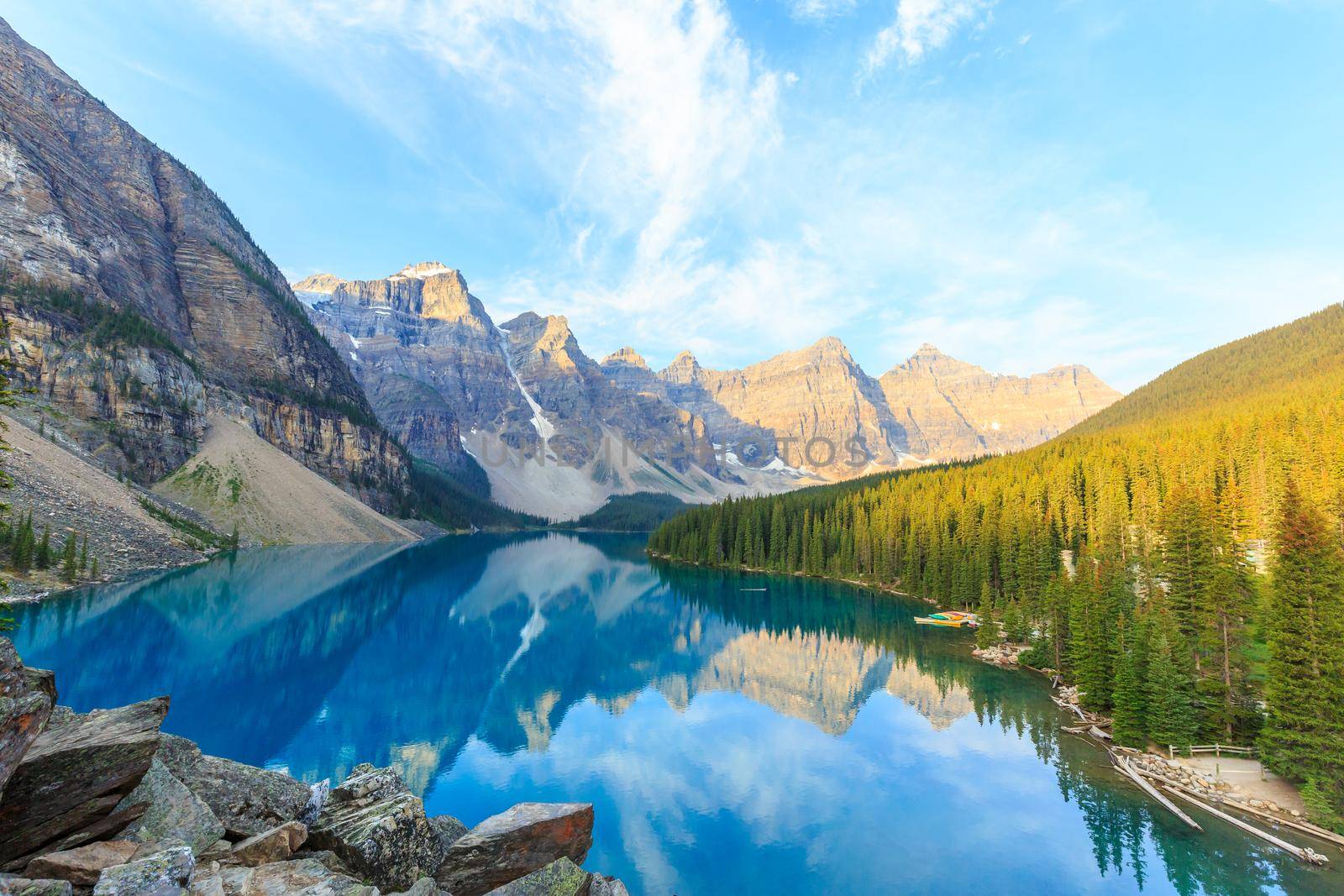 Idyllic Moraine Lake in Banff National Park, Canadian Rockies