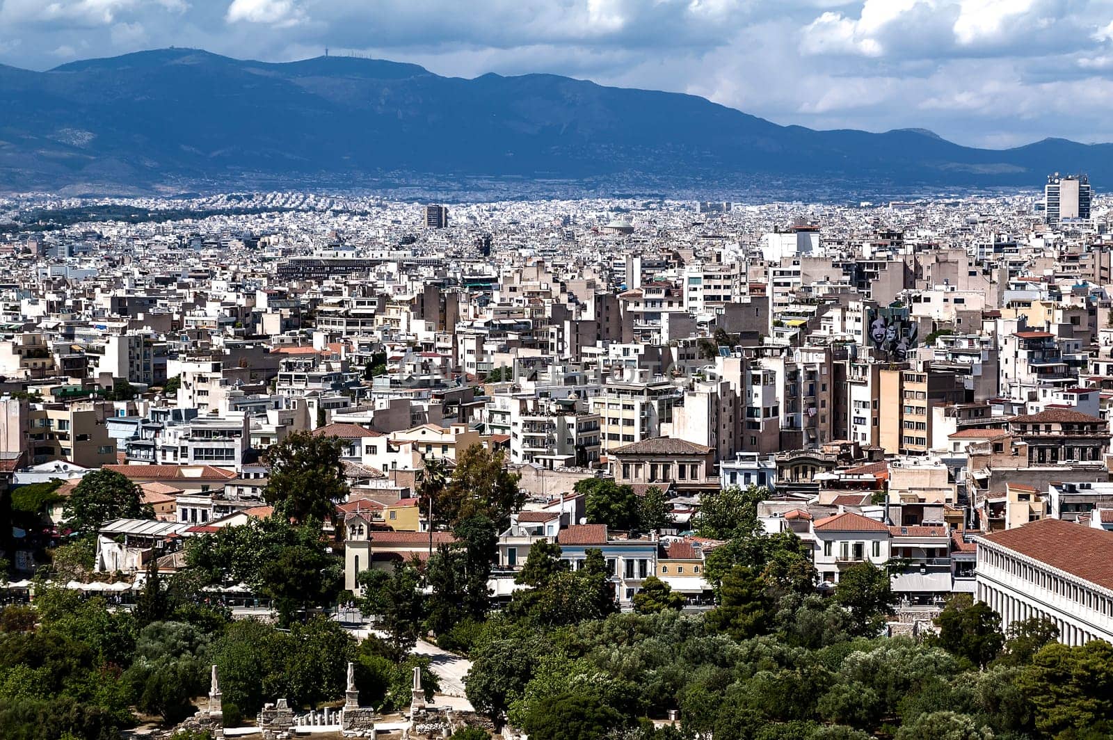 Panoramic view of the city of Athens, Greece