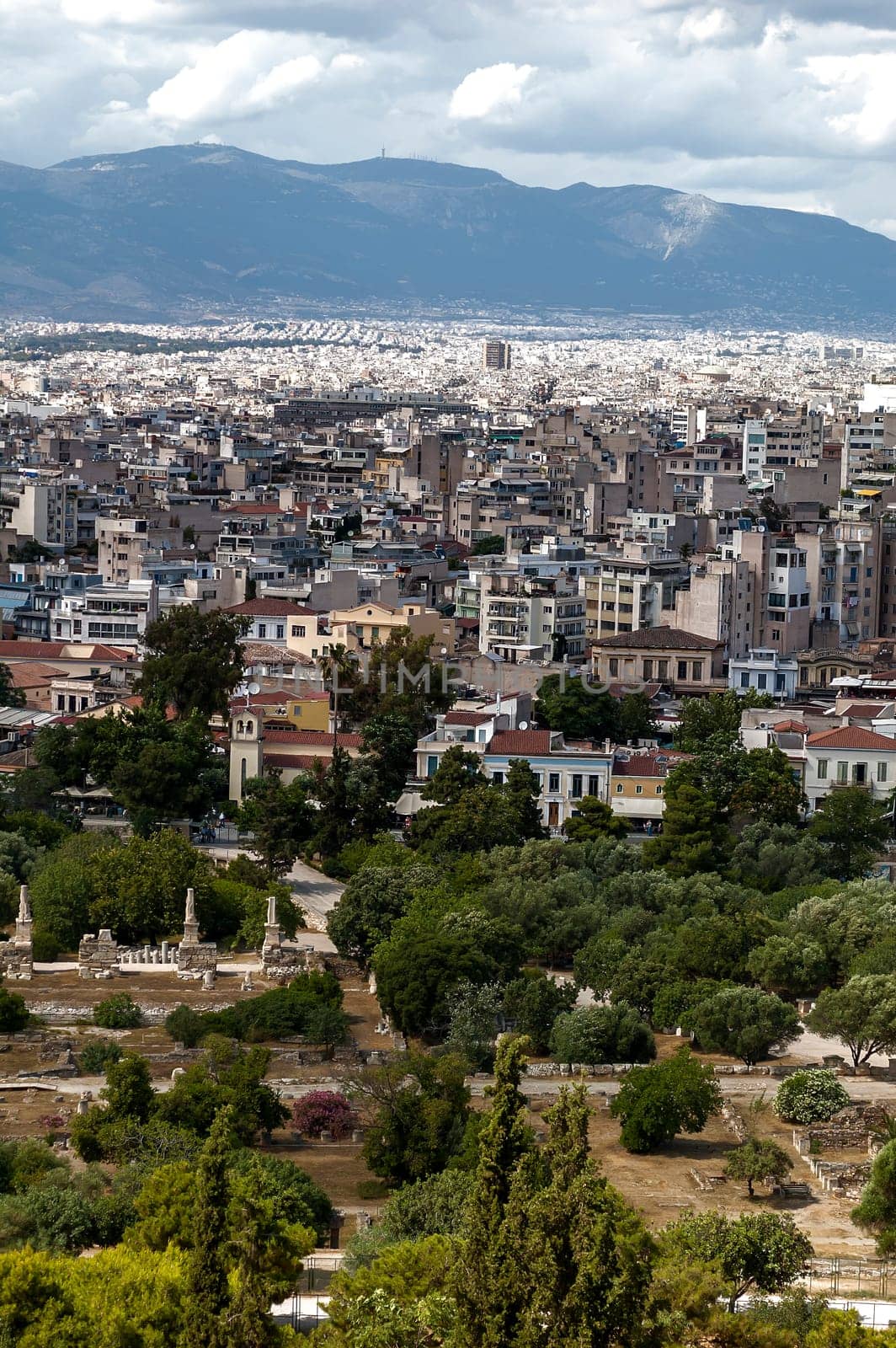 Panoramic view of the city of Athens, Greece