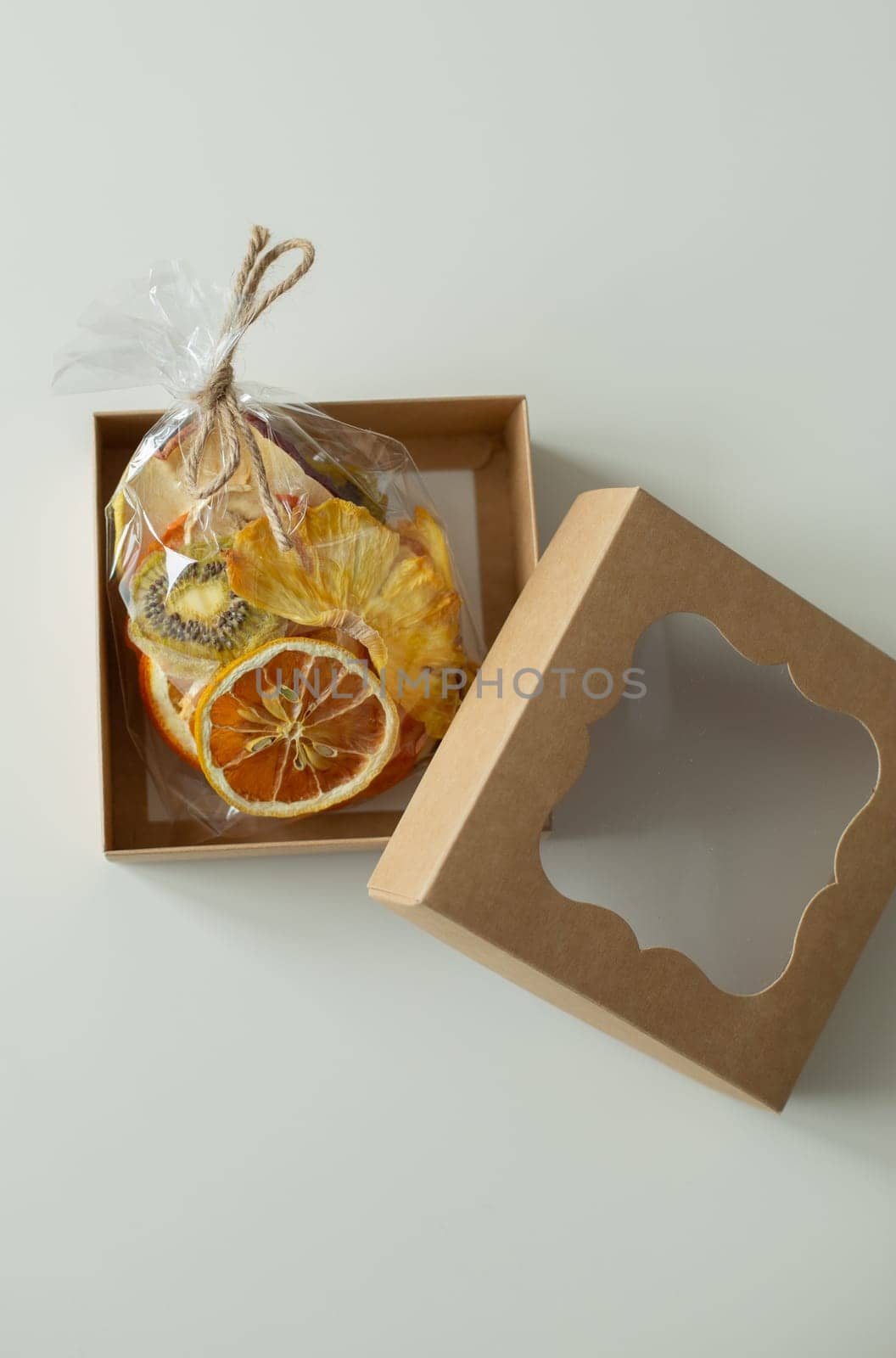 Gift set of various fruits - candied fruits. Dessert is a gift.