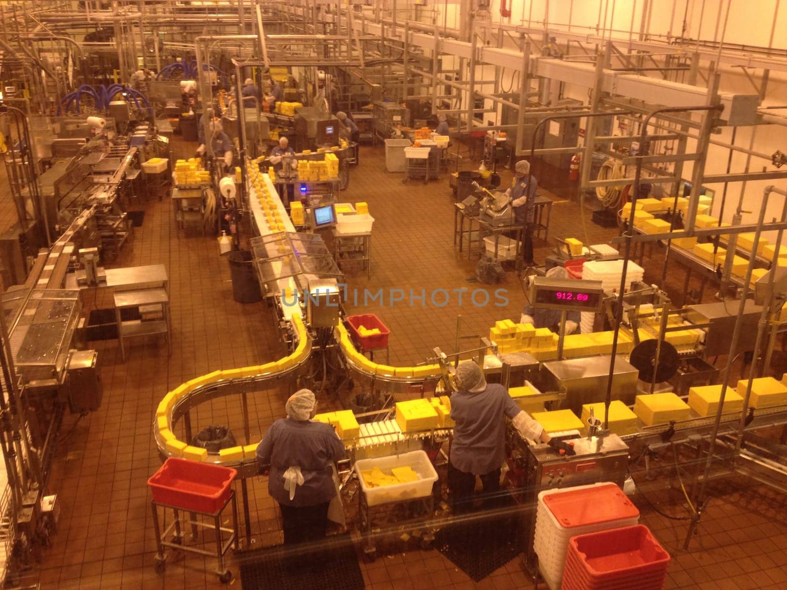 Cheese Factory Production Floor, View from Above. High quality photo