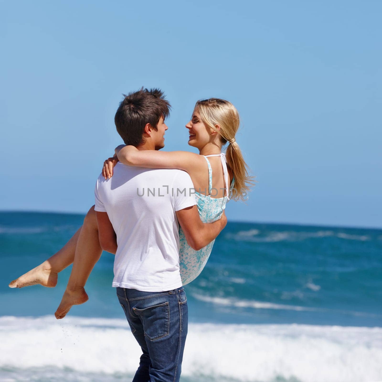 Love you forever and always. a happy young couple enjoying a romantic day on the beach