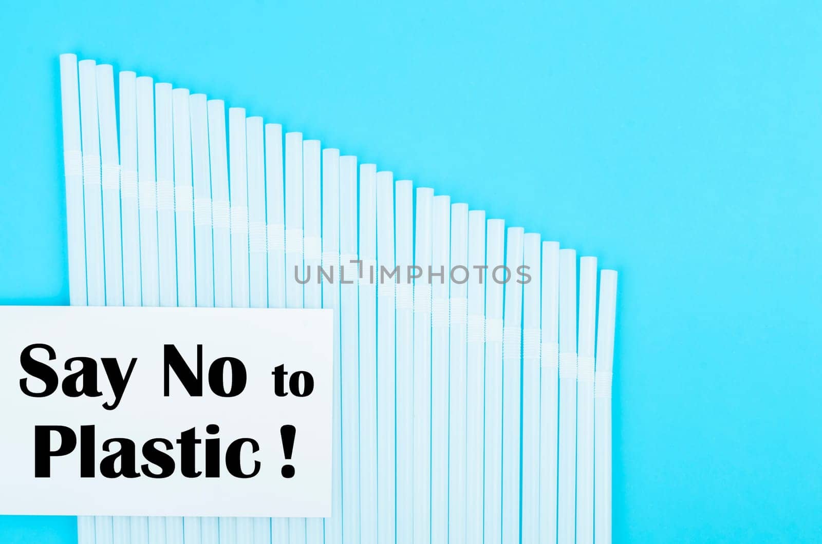 Say no to plastic plastic drinking straws. Garbage Environment pollustion concept.