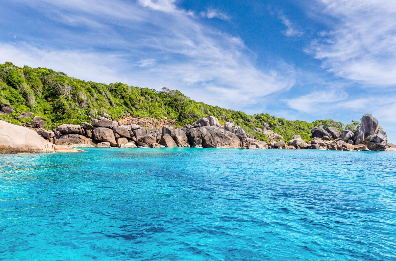 Turquoise water of Andaman Sea at Similan Islands, Khao Lak, Phang-Nga, Thailand,