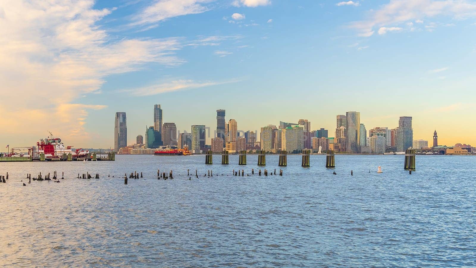 Cityscape of Jersey City skyline  from Manhattan NYC by f11photo