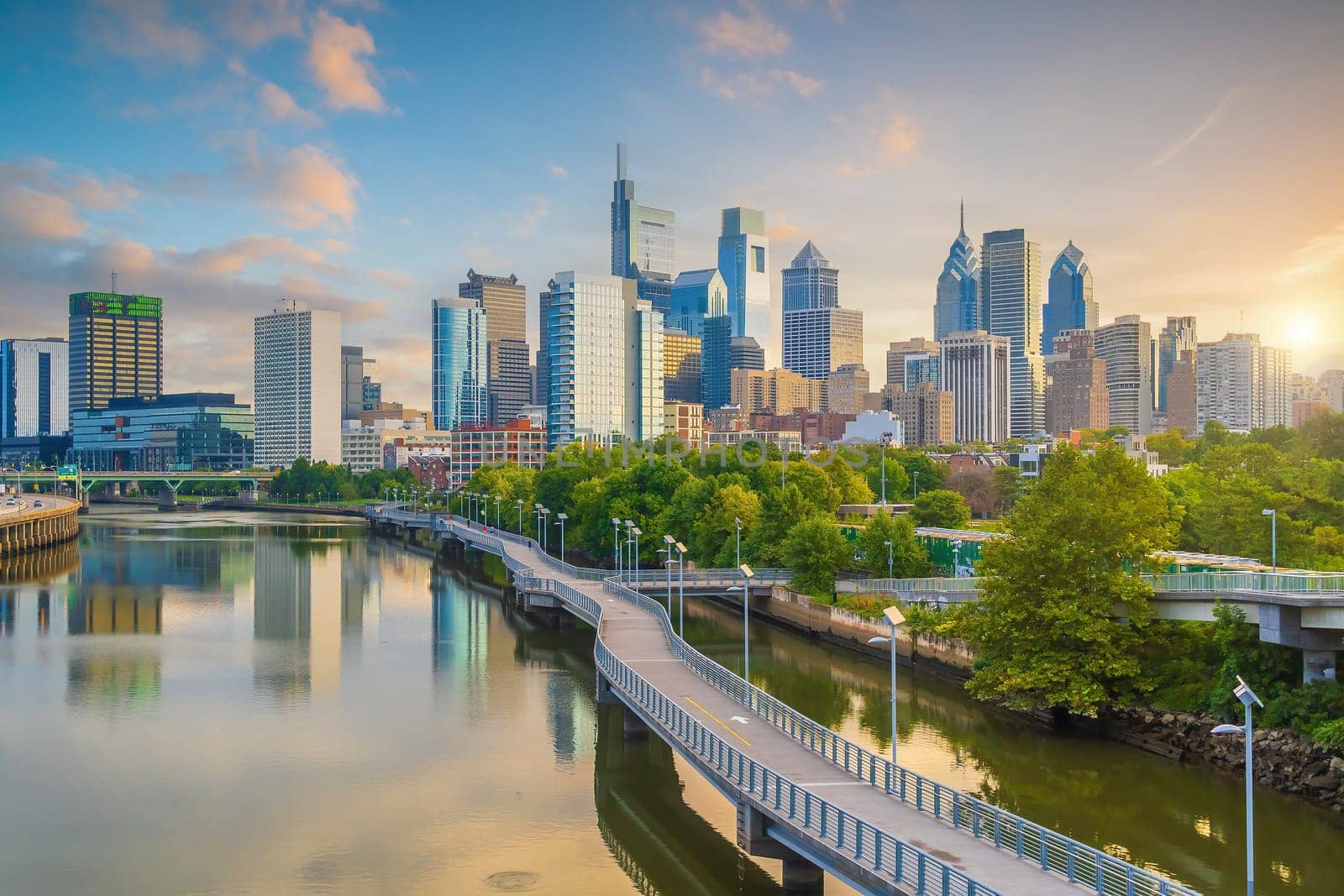 Philadelphia downtown city skyline, cityscape of  Pennsylvania  by f11photo