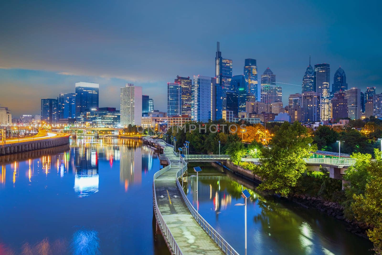 Philadelphia downtown city skyline, cityscape of  Pennsylvania  by f11photo