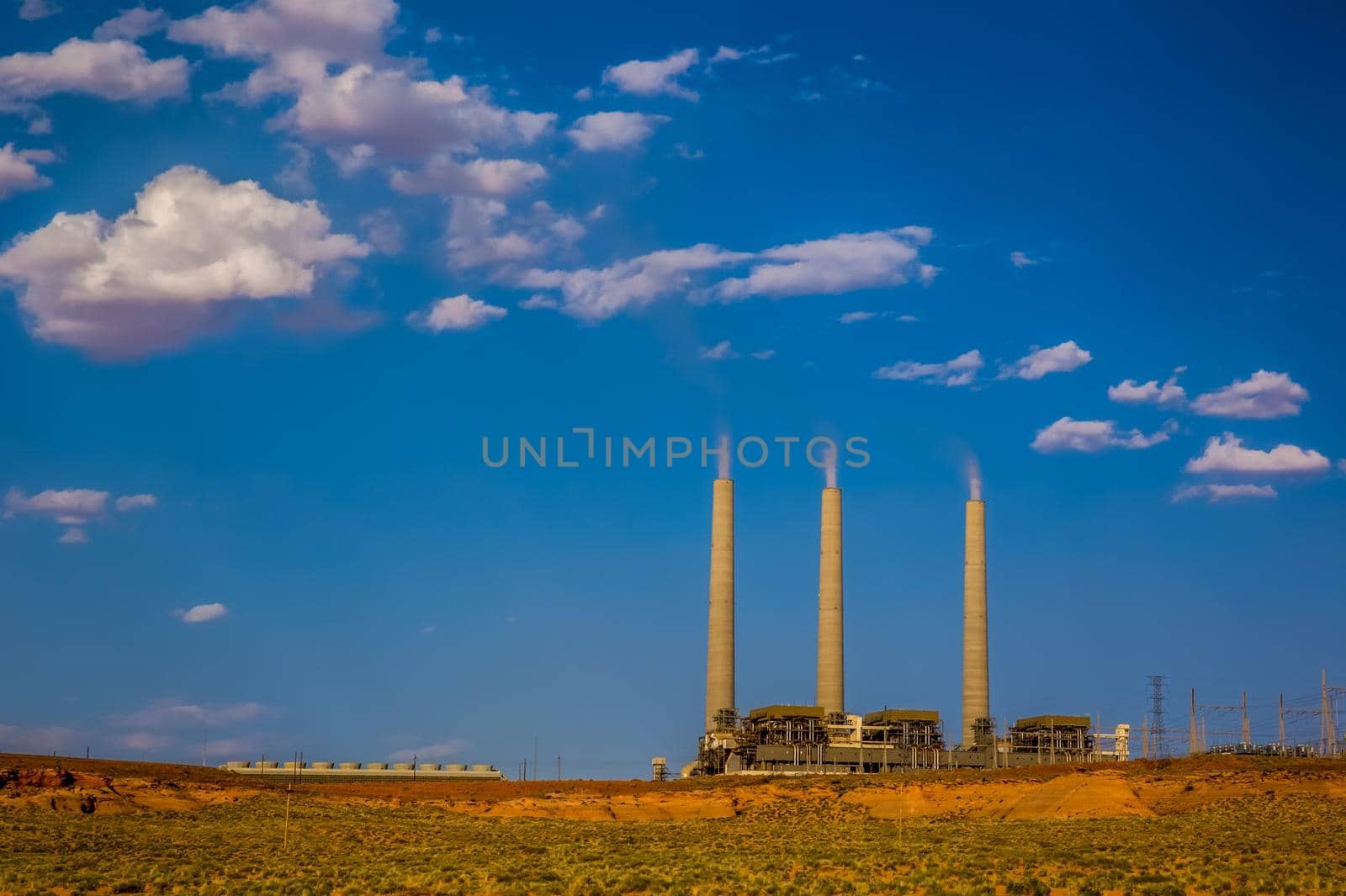 Page, Arizona - JUNE 3, 2013: The coal fired Navajo Generating Plant is said to be one of the 12th "dirtiest" power plants in the US.