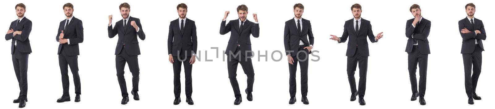 Set of young business man portraits by ALotOfPeople